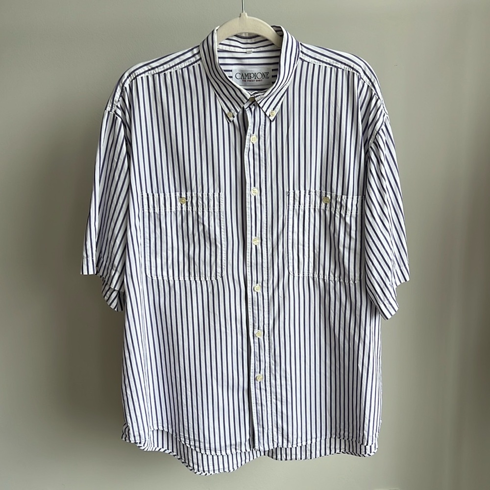 Vintage Purple Stripe Short Sleeve Shirt